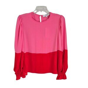 Crosby By Mollie‎ Burch Womens Hollyhock Poppy James Top Long Sleeve Size M NWT